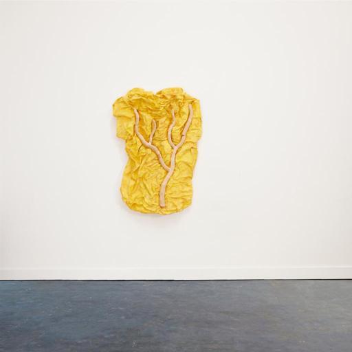 Autumn Ginkgo · 2024 · Interior paint on canvas · cardboard · and wood · 53
