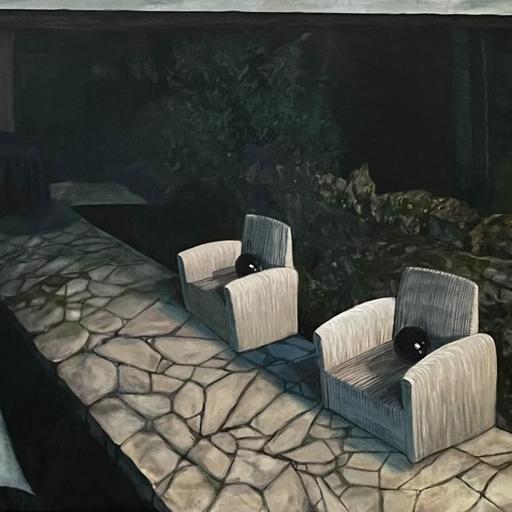 Turtle or Rock · Dance with our eyes closed · acrylic · 39x20 · 2023