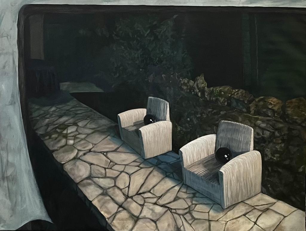 Turtle or Rock · Dance with our eyes closed · acrylic · 39x20 · 2023