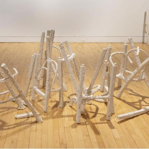 Hug is a language for the place · Where the Remaining Water goes · installation、paper-mache、mixed media · 89x50x24 · 2021