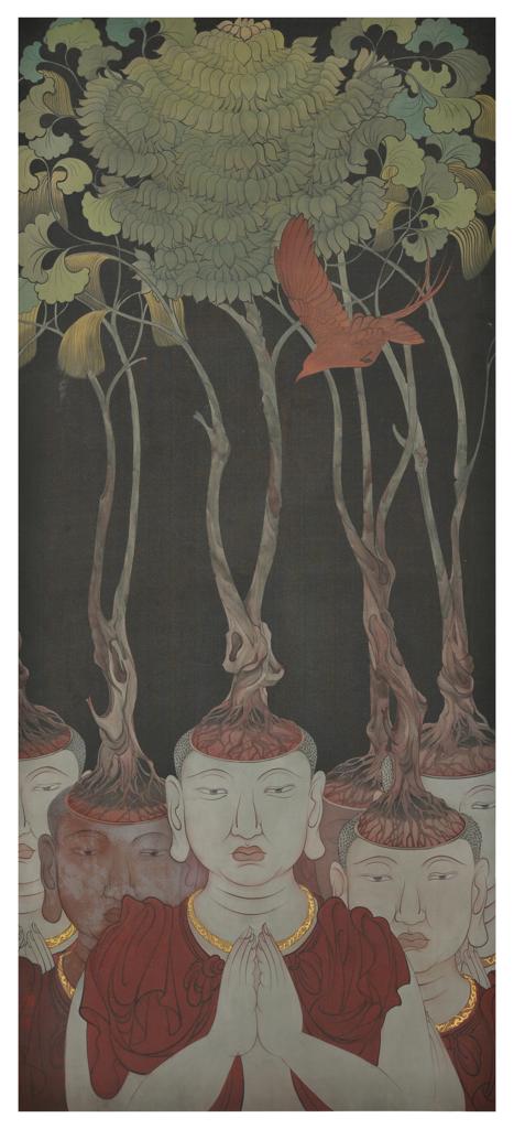 As It Is · Growth (《如是 · 生长》) · Rich Color Silk Painting(绢本重彩) · 56x127cm · 2019