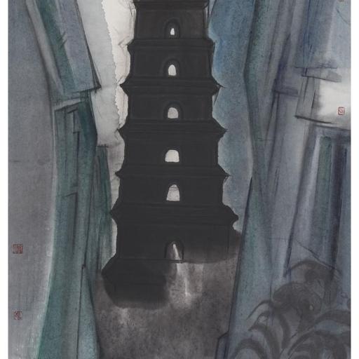 As It Is · Hidden in Green (《如是 · 绿隐》) · Ink Painting on Paper(纸本水墨) · 45x70cm · 2020
