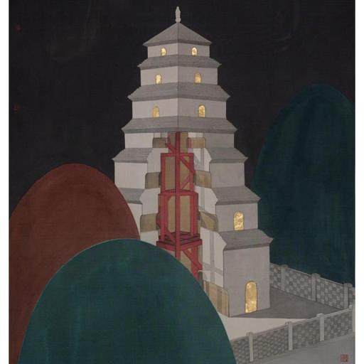 As It Is · Homeland (《如是 · 故乡》) · Rich Color Silk Painting(绢本重彩) · 62x86cm · 2020