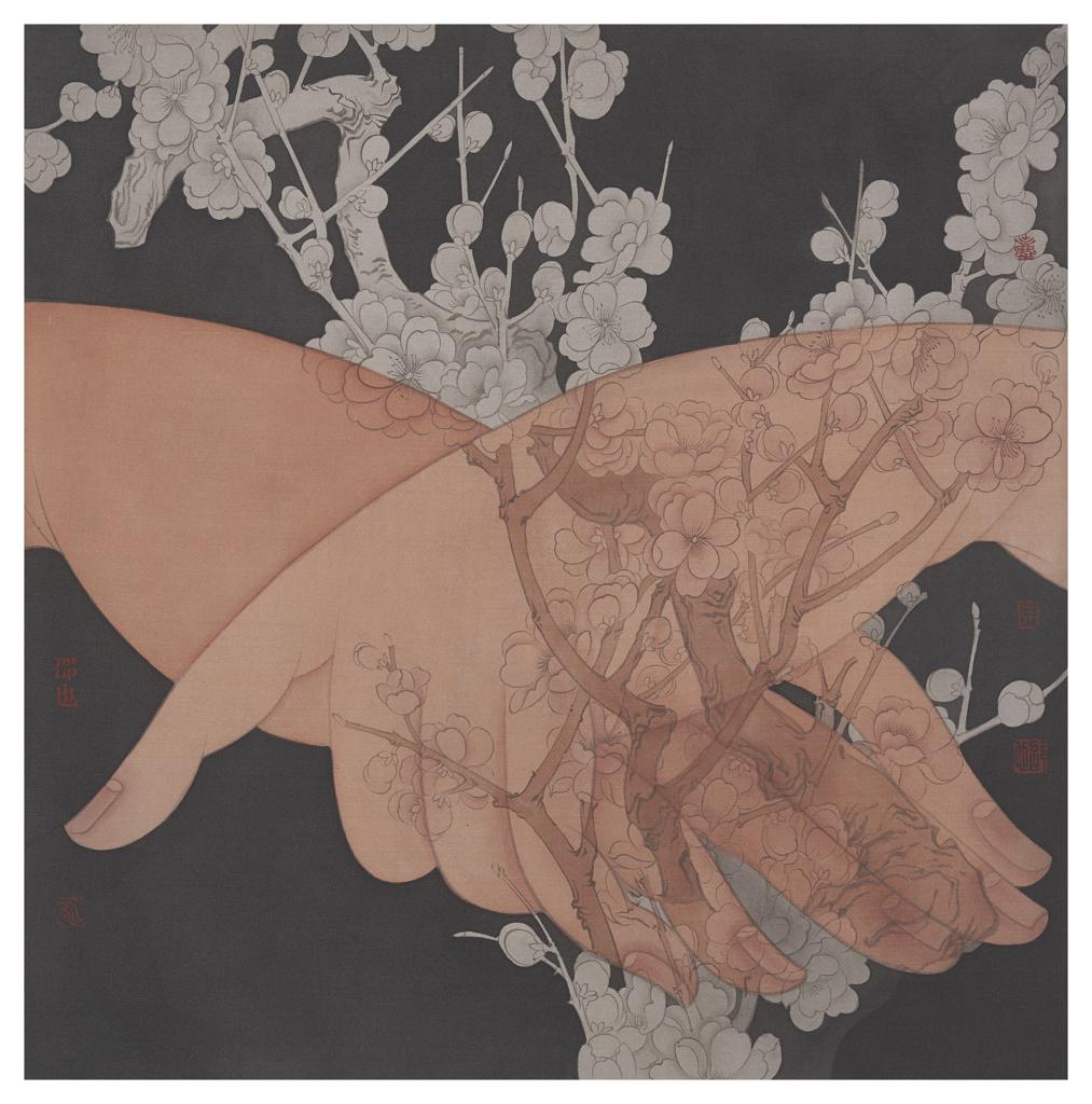 As It Is · In Search of Plum Blossoms (《如是 · 寻梅》) · Fine Brushwork and Heavy Color(工笔重彩) · 40x40cm · 2022