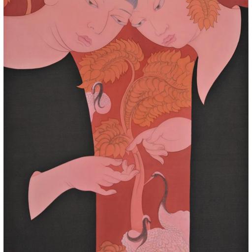 As It Is · Love 1 (《如是 · 爱 ·1》) · Fine Brushwork and Heavy Color(工笔重彩) · 59x85cm · 2019