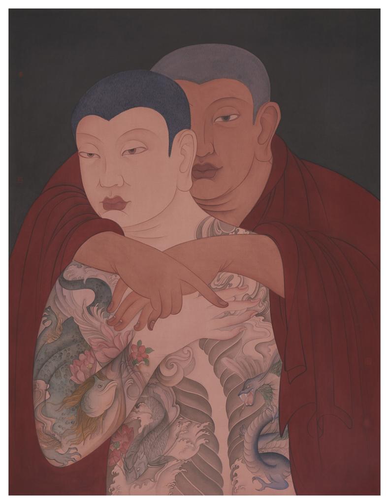 As It Is · Practices on Coexistence (《如是 · 关于相处的练习》) · Fine Brushwork and Heavy Color(工笔重彩) · 72x95cm · 2021