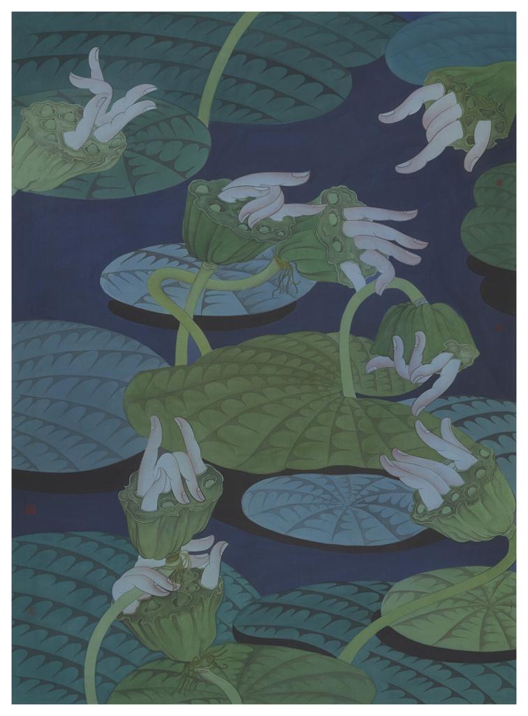 As It Is · Samsara  (《如是 · 轮回》) · Fine Brushwork and Heavy Color(工笔重彩)、Silk(绢本设色)、Mineral Color(矿物色) · 66x90cm · 2021