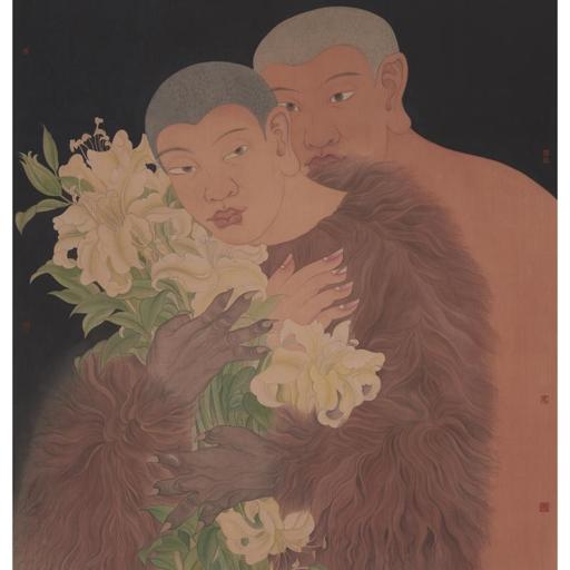 As It Is · Your Tenderness 1 (《如是 · 你的温柔 · 1》) · Color on Silk(绢本设色)、Silk(绢本设色)、Mineral Color(矿物色) · 76x100cm · 2023