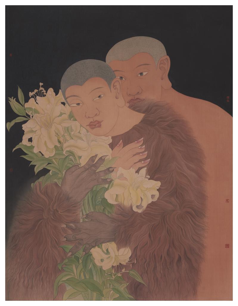As It Is · Your Tenderness 1 (《如是 · 你的温柔 · 1》) · Color on Silk(绢本设色)、Silk(绢本设色)、Mineral Color(矿物色) · 76x100cm · 2023