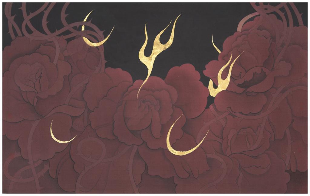 City Blossoms · The Love of the Parisian Family (《城市花香 · 巴黎世家的爱情》) · Color on Silk(绢本设色) · 76x48cm · 2023