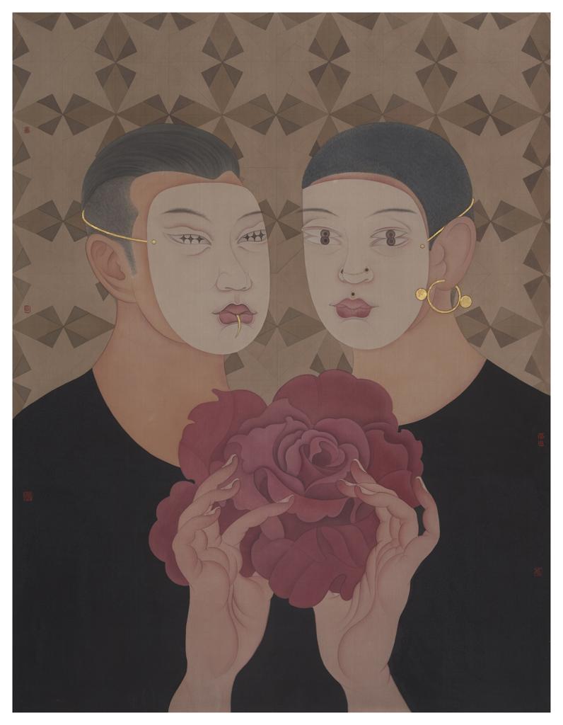 Clear Uncertainty · City Blossoms 1 (《清澈的暧昧 · 城市花香 · 1》) · 金箔 · 76x100cm · 2023