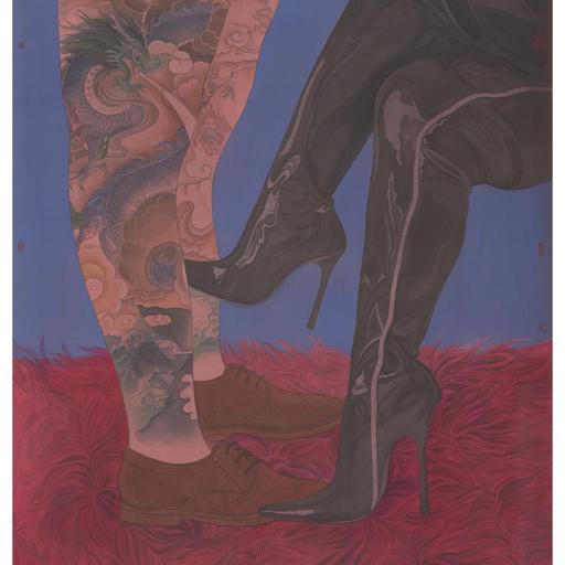 Clear Uncertainty · Clear Uncertainty (《清澈的暧昧 · 清澈的暧昧 · 1》) · Fine Brushwork and Heavy Color(工笔重彩) · 75x100cm · 2022