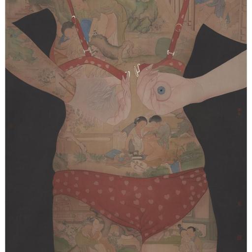 Clear Uncertainty · Love Poetry (《清澈的暧昧 · 情诗》) · Color on Silk(绢本设色) · 72x95cm · 2023
