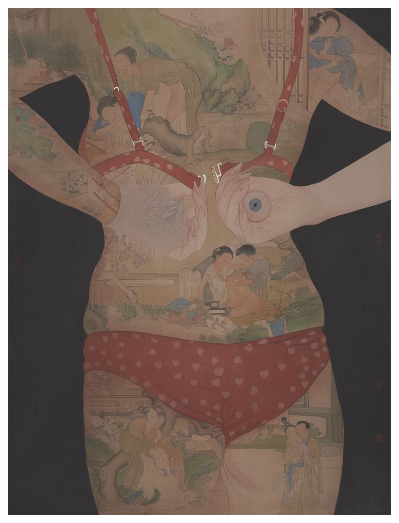 Clear Uncertainty · Love Poetry (《清澈的暧昧 · 情诗》) · Color on Silk(绢本设色) · 72x95cm · 2023