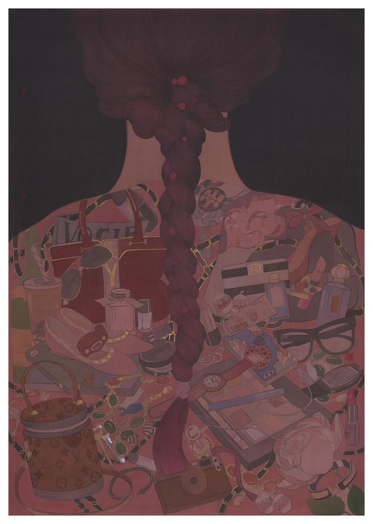 Clear Uncertainty · Pearl (《清澈的暧昧 · 珍珠》) · Silk(绢本设色)、Mineral Color(矿物色) · 85x60cm · 2021