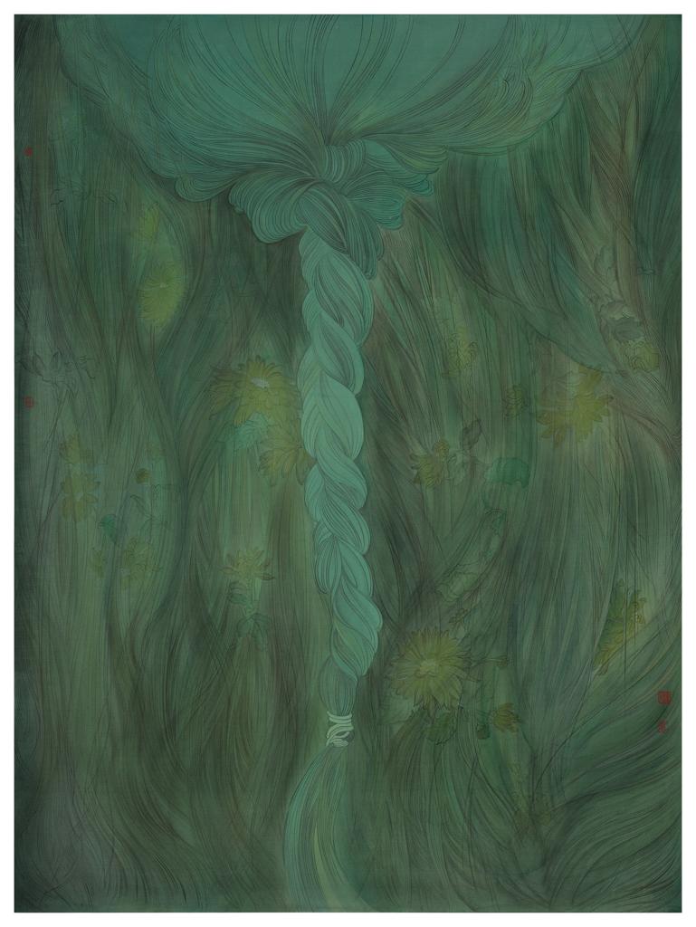 Clear Uncertainty · Spring Criticism (《清澈的暧昧 · 春天责备》) · Fine Brushwork and Heavy Color(工笔重彩) · 72x95cm · 2020