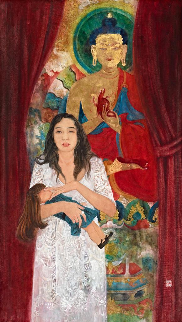 Devotee · Devotee 1 (《膜拜者 · 膜拜者 · 1》) · Fine Brushwork and Heavy Color(工笔重彩) · 157x90cm · 2013