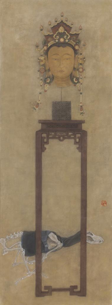 Devotee · Faith 1 (《膜拜者 · 信仰 · 1》) · Fine Brushwork and Heavy Color(工笔重彩)年 · 160cmx60cm · 2014