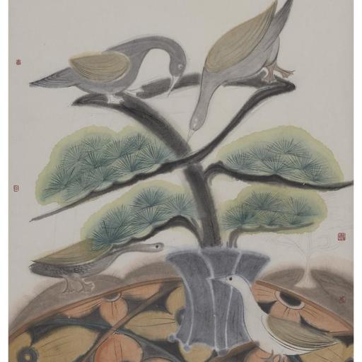 From Blossoms to Withered Dreams · Beautiful Moment (《花至荼蘼梦为马 · 良辰》) · Ink Painting on Paper(纸本水墨) · 60x70cm · 2020