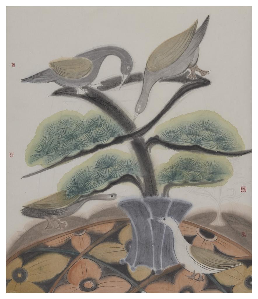 From Blossoms to Withered Dreams · Beautiful Moment (《花至荼蘼梦为马 · 良辰》) · Ink Painting on Paper(纸本水墨) · 60x70cm · 2020