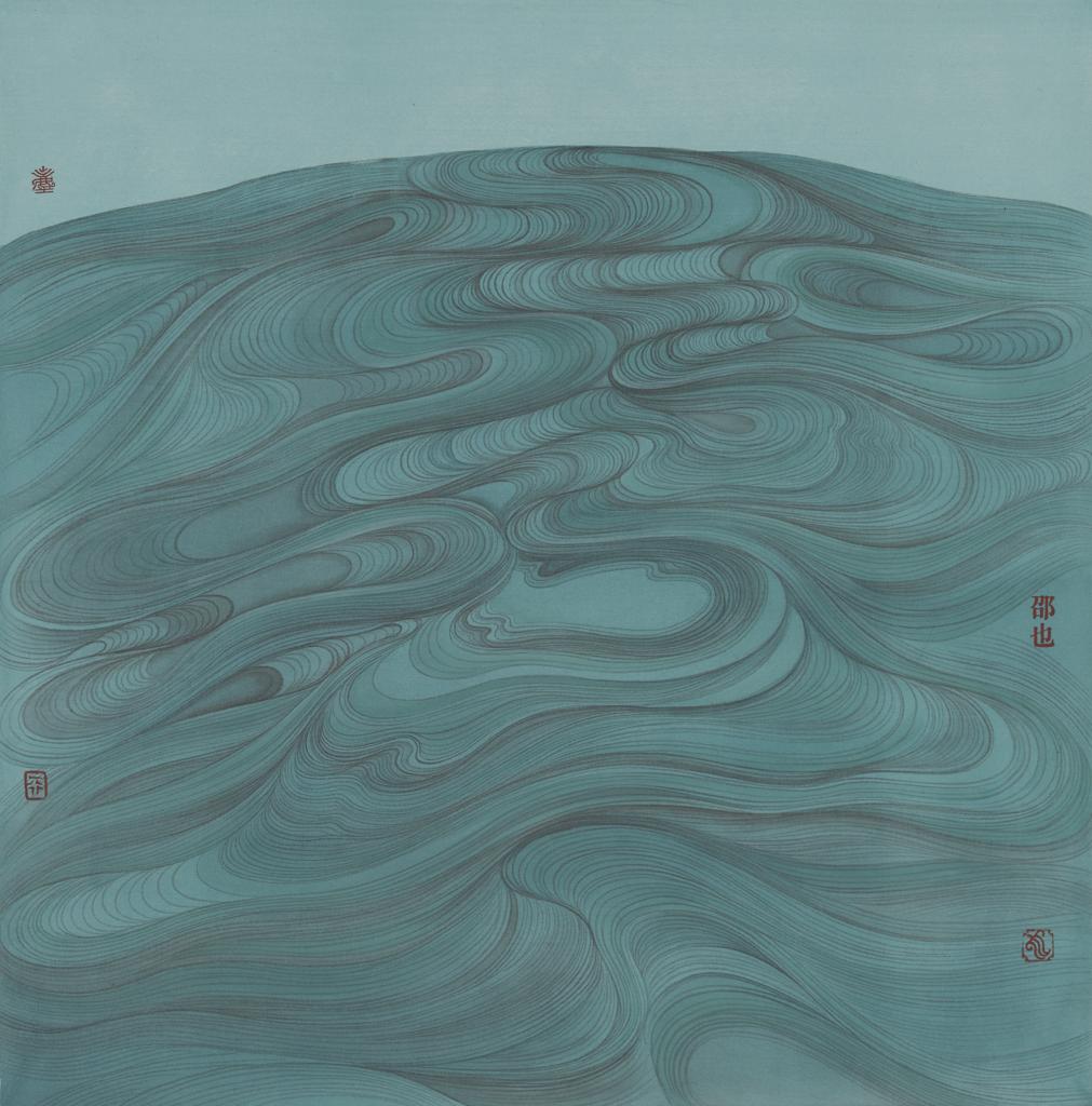 From Blossoms to Withered Dreams · Floating Goblets (《花至荼蘼梦为马 · 流觞》) · Fine Brushwork and Heavy Color(工笔重彩) · 40x40cm · 2022