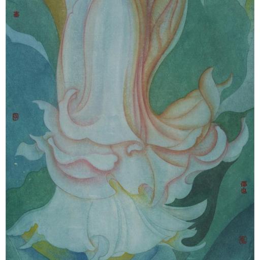 From Blossoms to Withered Dreams · Mandrake (《花至荼蘼梦为马 · 曼陀罗》) · Colorful Ink on Paper(纸本彩墨) · 37x53cm · 2021.tif