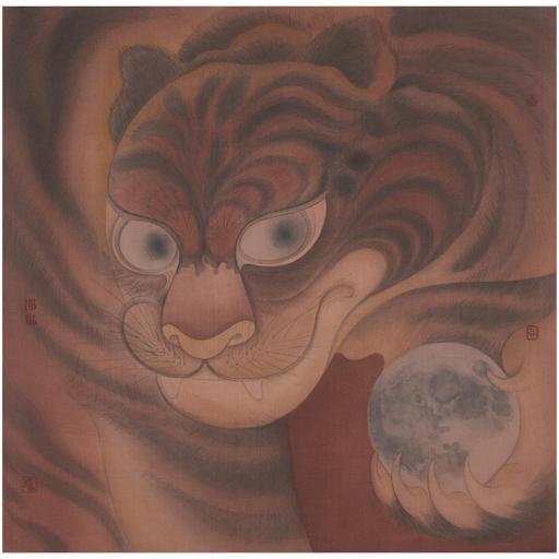 From Blossoms to Withered Dreams · Mountain Lord 1 (《花至荼蘼梦为马 · 山君 · 1》) · Fine Brushwork and Heavy Color(工笔重彩) · 40x40cm · 2022