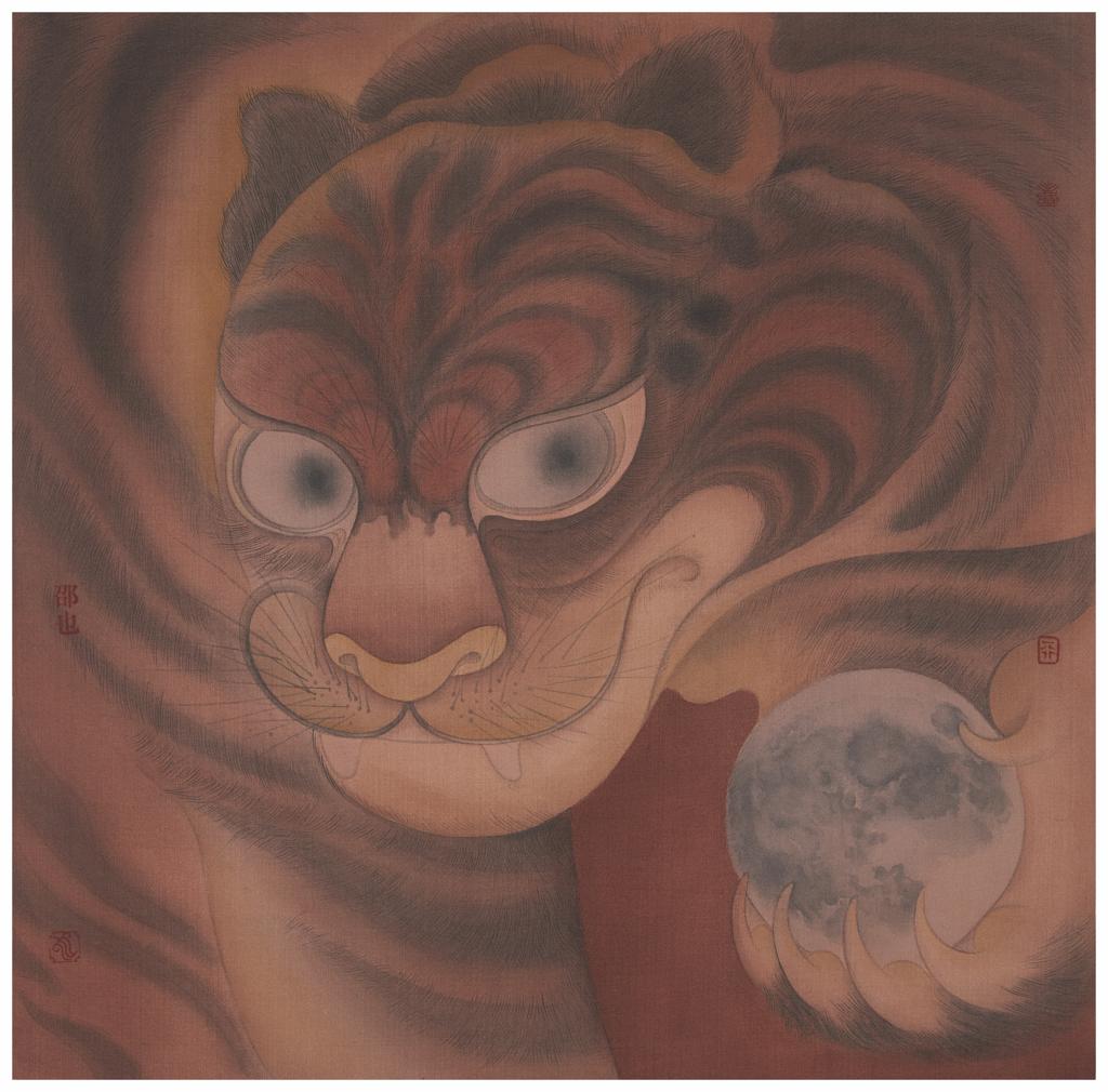 From Blossoms to Withered Dreams · Mountain Lord 1 (《花至荼蘼梦为马 · 山君 · 1》) · Fine Brushwork and Heavy Color(工笔重彩) · 40x40cm · 2022