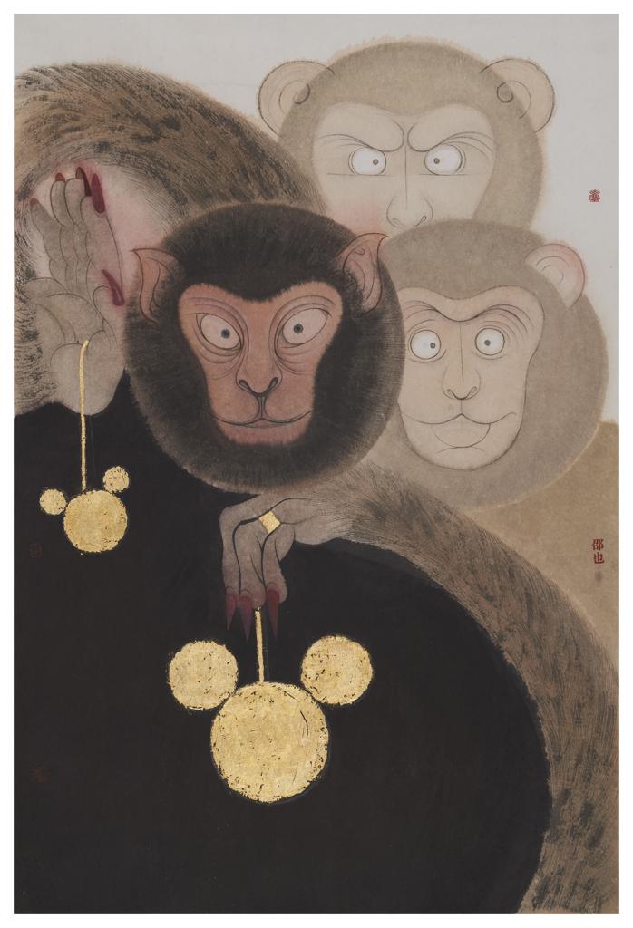 From Blossoms to Withered Dreams · Show (《花至荼蘼梦为马 · SHOW》) · Fine Brushwork and Heavy Color(工笔重彩)、Paper(纸本)、Mineral Color(矿物色)、金箔 · 47x70cm · 2022