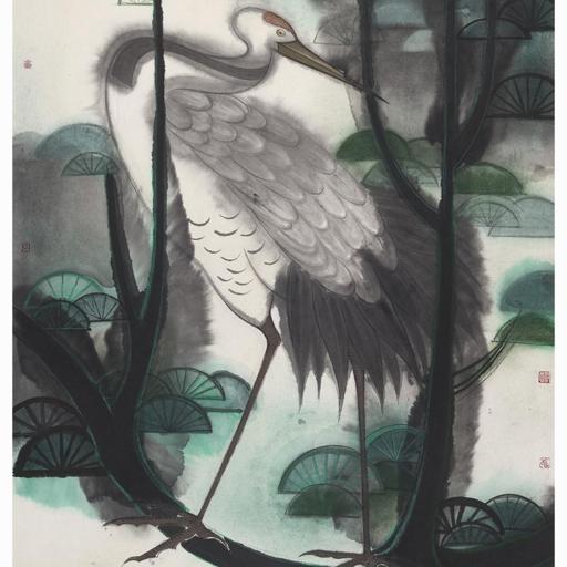 Psychotherapy · A Group of Pines (《精神疗法 · 一众松》) · Ink Painting on Paper(纸本水墨) · 60x70cm · 2020