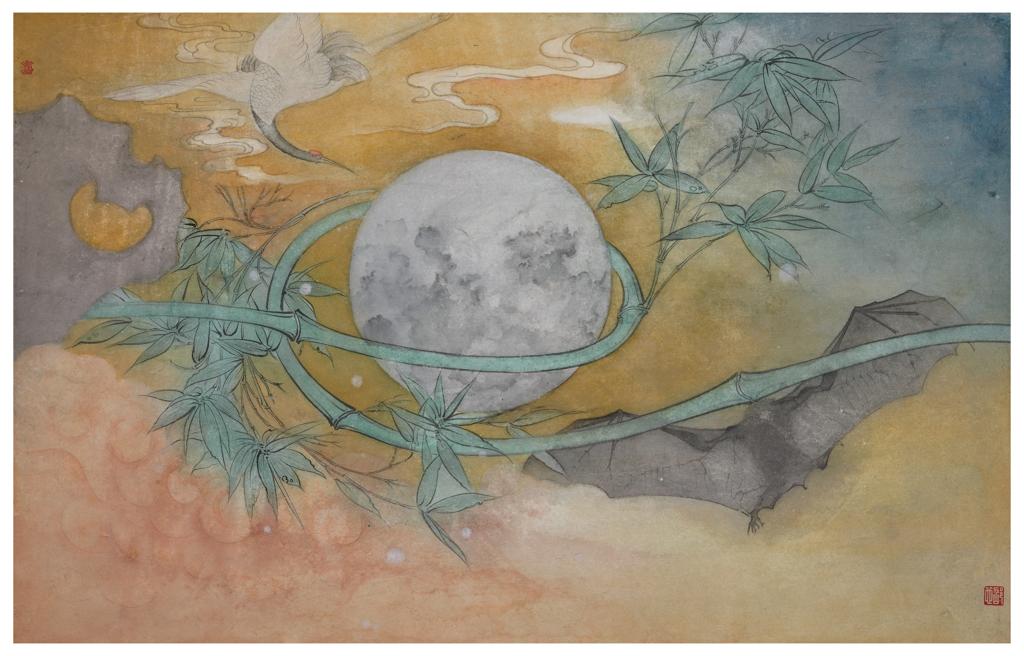 Psychotherapy · Psychotherapy 5 (《精神疗法 · 精神疗法 · 5》) · Fine Brushwork and Heavy Color(工笔重彩) · 37x66cm · 2019
