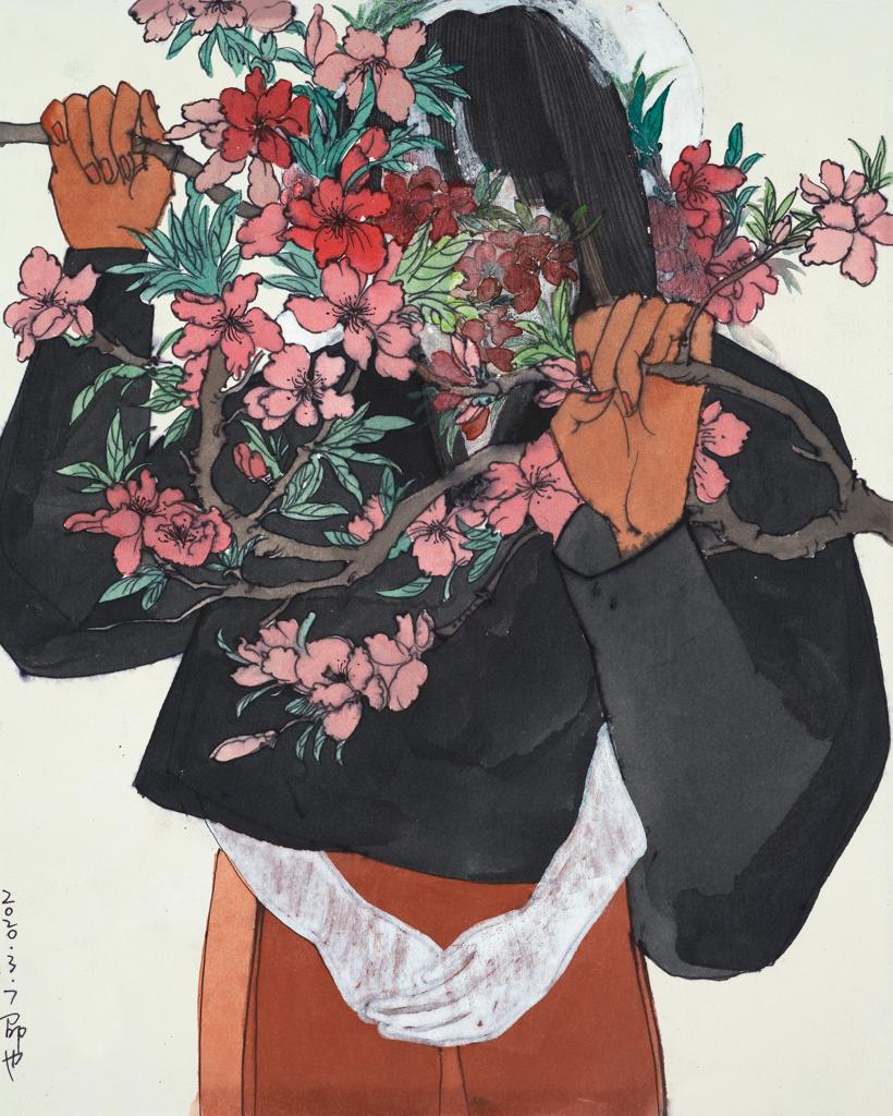 Psychotherapy · The Pink Truth (《精神疗法 · 粉红真相》) · 纸本综合 · 28x35cm · 2020