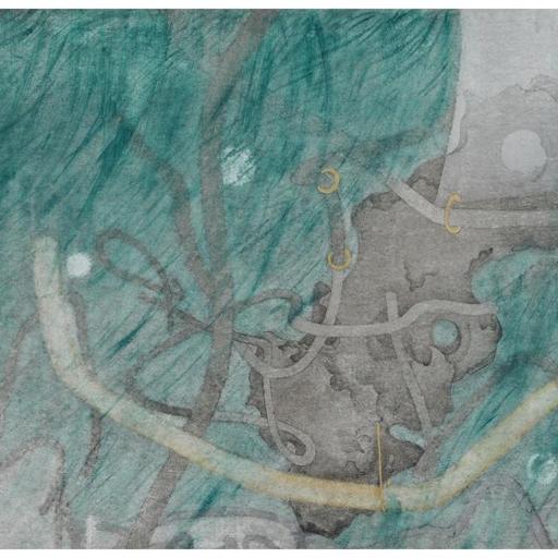 Psychotherapy · Tying grass into a ring (《精神疗法 · 结草衔环》) · Fine Brushwork and Heavy Color(工笔重彩) · 41x66cm · 2018