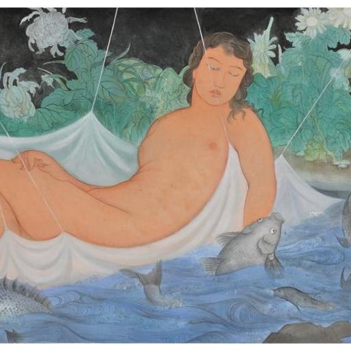 Tales and Legends · Love (《故事和传说 · 爱情》) · Fine Brushwork and Heavy Color(工笔重彩) · 68x136cm · 2019
