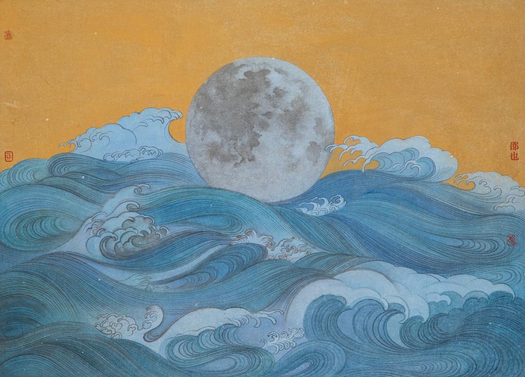 Tales and Legends · Sharing This Moment (《故事和传说 · 共此时》) · Fine Brushwork and Heavy Color(工笔重彩) · 39x54cm · 2021.tif