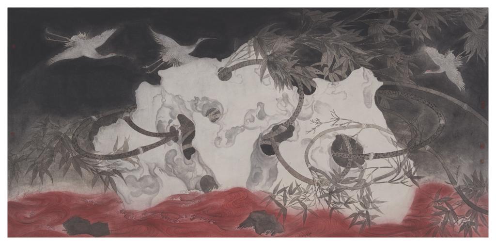 Tales and Legends · Tales and Legends (《故事和传说 · 故事和传说》) · Fine Brushwork and Heavy Color(工笔重彩) · 66x136cm · 2020