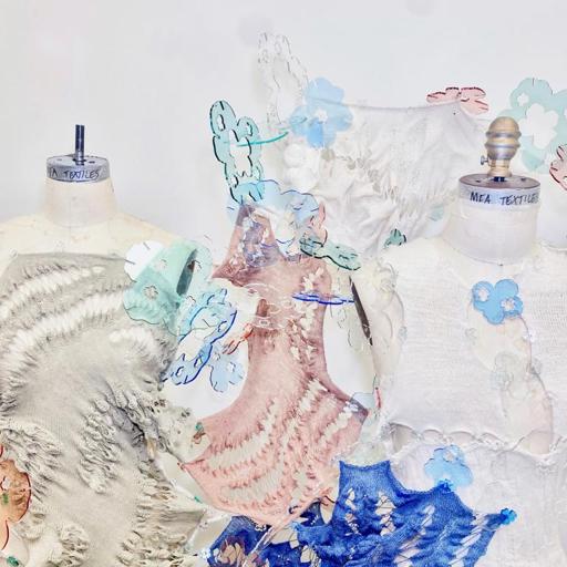 Into merged reality, an alternative fantasy · Mohair, alpaca, wool, cashmere, cotton, acrylic, transparent yarns · New York, United States · 2023