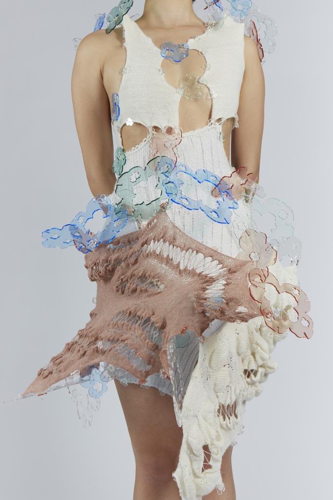 Into merged reality, an alternative fantasy · Mohair, alpaca, wool, cashmere, cotton, acrylic, transparent yarns · New York, United States · 2023