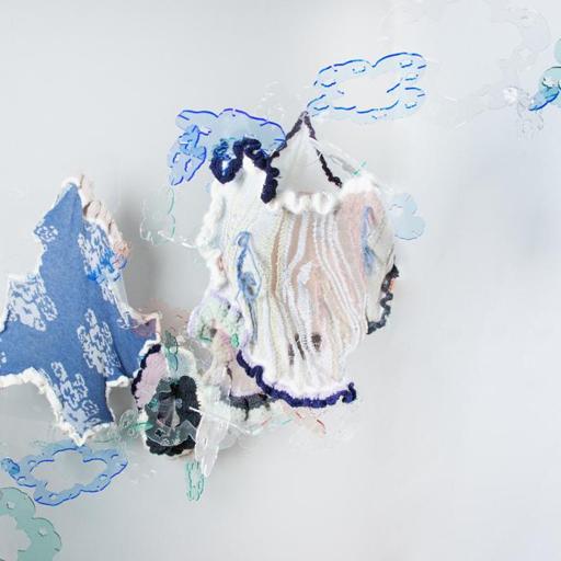 Into merged reality, an alternative fantasy · Mohair, alpaca, wool, cashmere, cotton, acrylic, transparent yarns · New York, United States · 2023