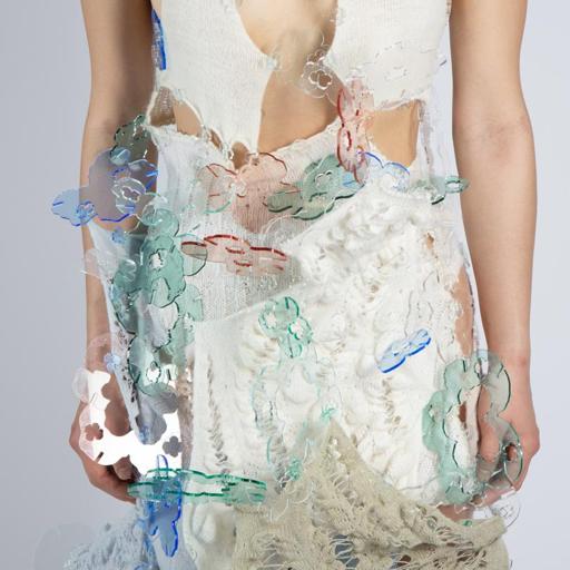 Into merged reality, an alternative fantasy · Mohair, alpaca, wool, cashmere, cotton, acrylic, transparent yarns · New York, United States · 2023