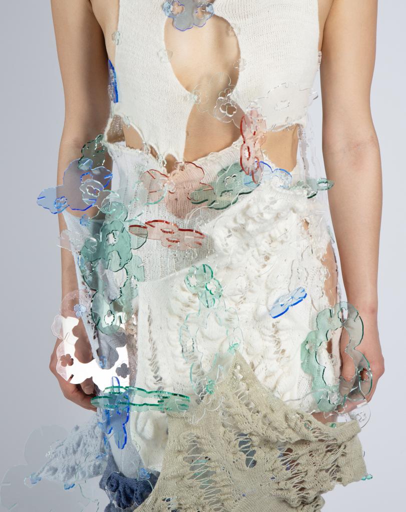 Into merged reality, an alternative fantasy · Mohair, alpaca, wool, cashmere, cotton, acrylic, transparent yarns · New York, United States · 2023