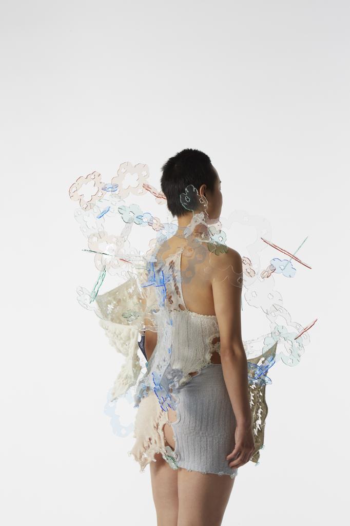 Into merged reality, an alternative fantasy · Mohair, alpaca, wool, cashmere, cotton, acrylic, transparent yarns · New York, United States · 2023