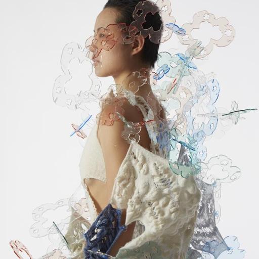 Into merged reality, an alternative fantasy · Mohair, alpaca, wool, cashmere, cotton, acrylic, transparent yarns · New York, United States · 2023