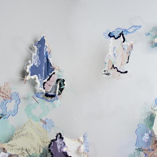 Into merged reality, an alternative fantasy · Mohair, alpaca, wool, cashmere, cotton, acrylic, transparent yarns · New York, United States · 2023