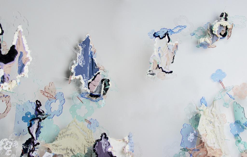 Into merged reality, an alternative fantasy · Mohair, alpaca, wool, cashmere, cotton, acrylic, transparent yarns · New York, United States · 2023