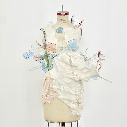 Into merged reality, an alternative fantasy · Mohair, alpaca, wool, cashmere, cotton, acrylic, transparent yarns · New York, United States · 2023