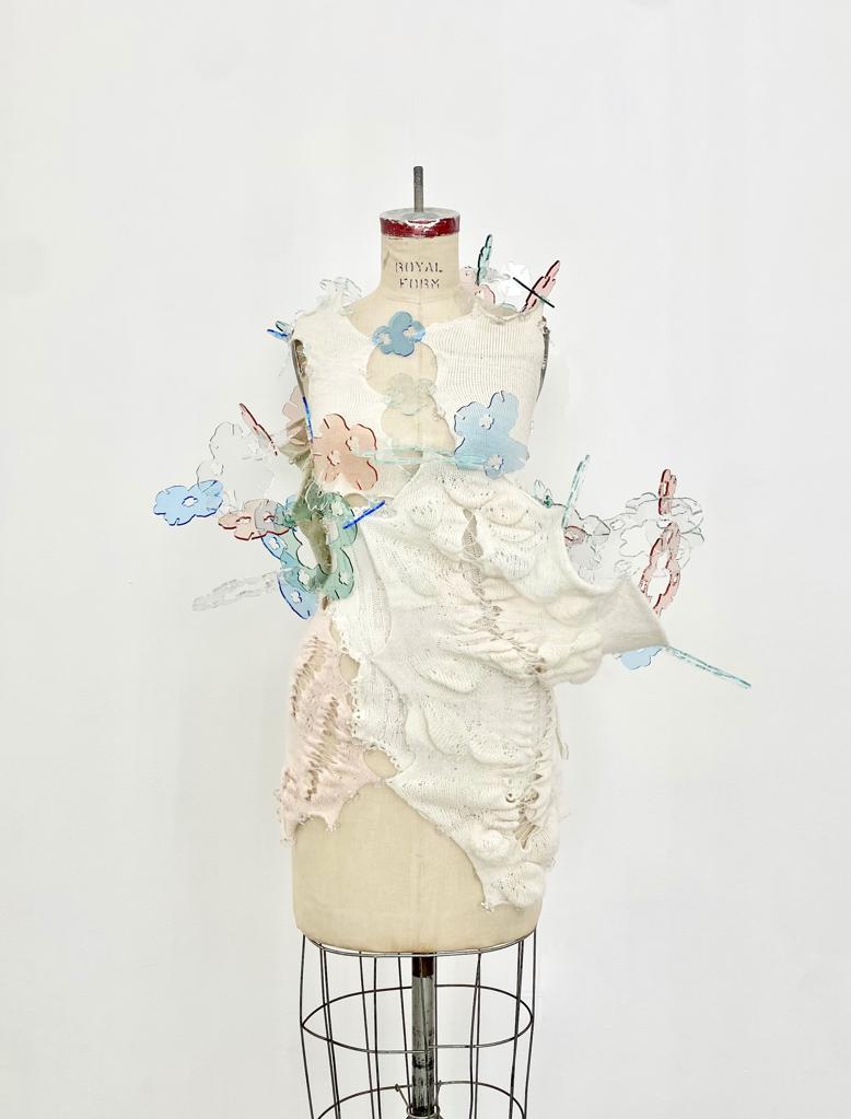 Into merged reality, an alternative fantasy · Mohair, alpaca, wool, cashmere, cotton, acrylic, transparent yarns · New York, United States · 2023