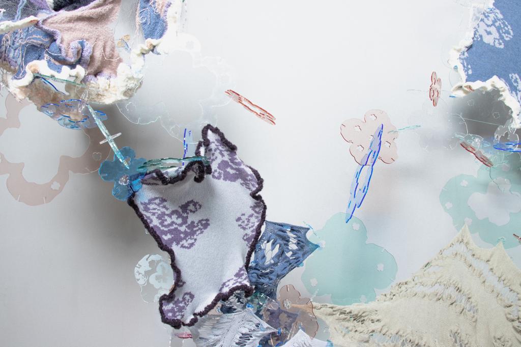 Into merged reality, an alternative fantasy · Mohair, alpaca, wool, cashmere, cotton, acrylic, transparent yarns · New York, United States · 2023