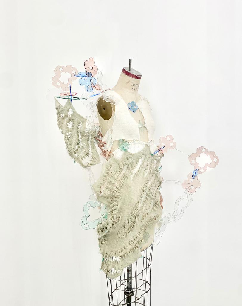 Into merged reality, an alternative fantasy · Mohair, alpaca, wool, cashmere, cotton, acrylic, transparent yarns · New York, United States · 2023