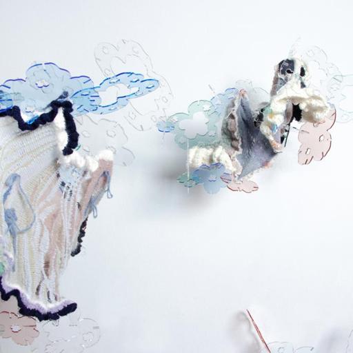 Into merged reality, an alternative fantasy · Mohair, alpaca, wool, cashmere, cotton, acrylic, transparent yarns · New York, United States · 2023